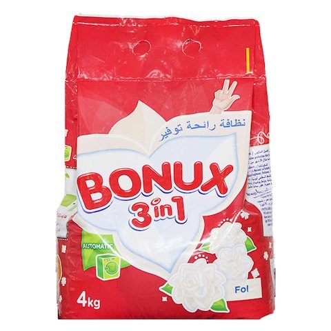Bonux 3 In 1 Jasmine Detergent Powder 4KG 20Percent Off