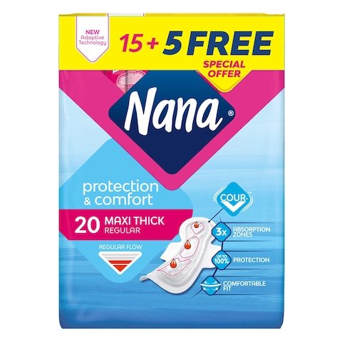 Nana Thick Maxi Normal Duo 15Pads+ 5 Free