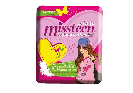 Private Extra Thin Miss Teen Ladies Pads 10 Count