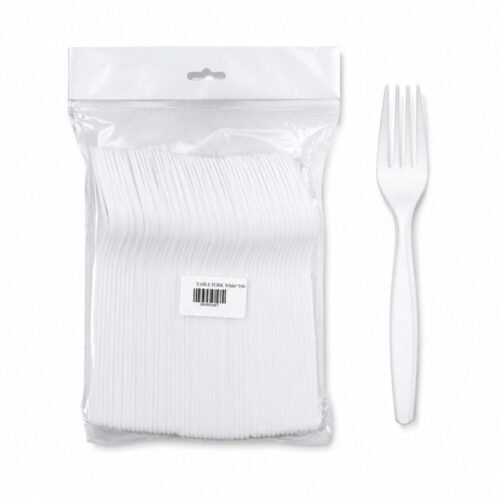 "Bekaplast" Thick Fork 18 cm 100 pcs - شوك بلاستيك