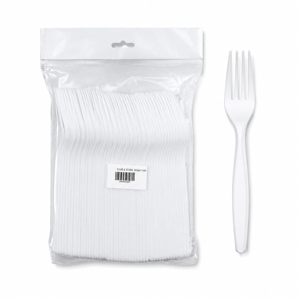 "Bekaplast" Thick Fork 18 cm 100 pcs - شوك بلاستيك
