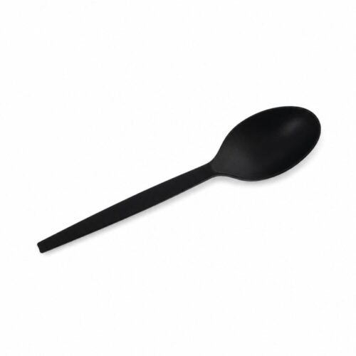 "UPM" Light Spoon 16 cm 50 pcs - ملاعق بلاستيك أسود