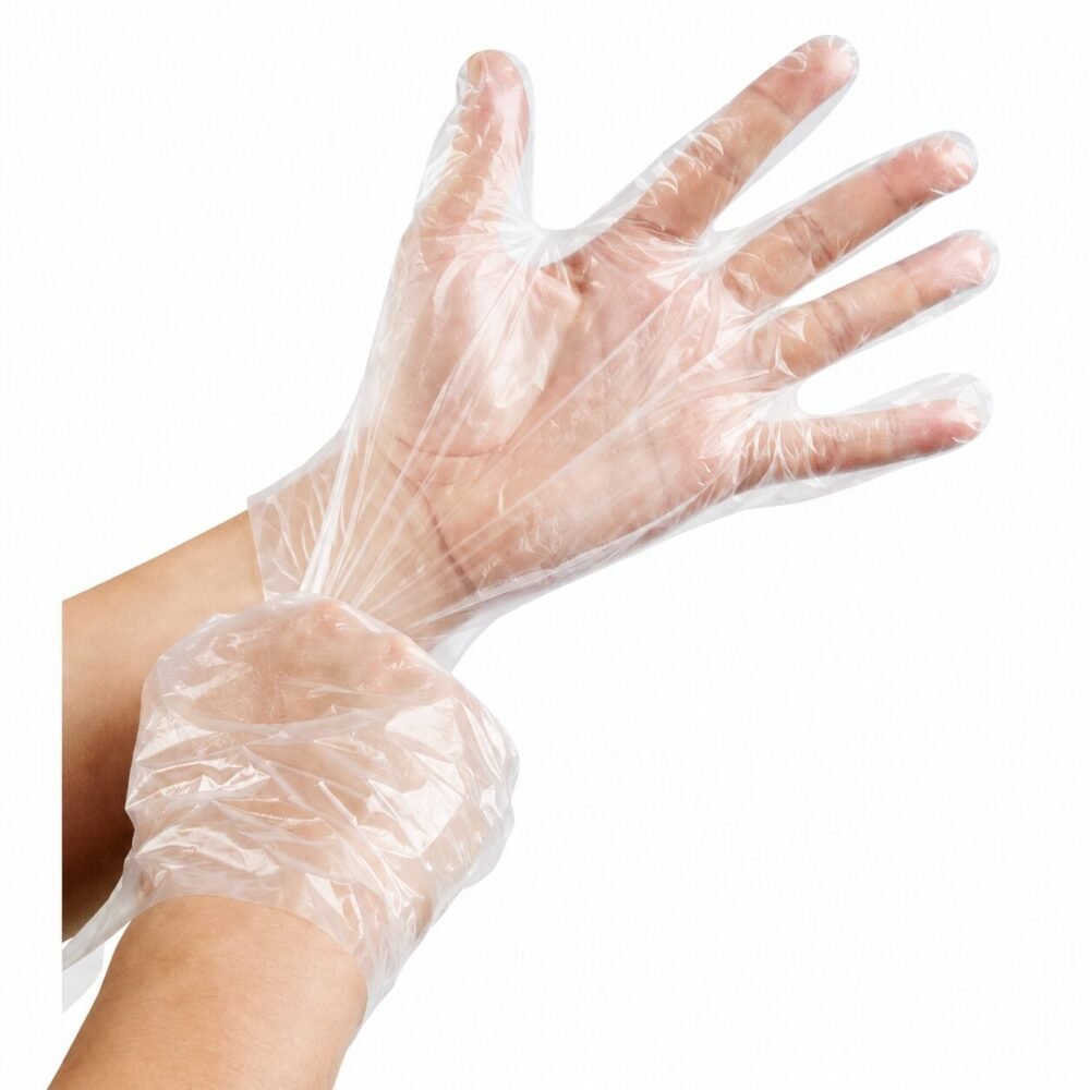 Clear Disposable Plastic Gloves 100/500 pcs - كيان كفوف شفافه للإستعمال مرة واحدة