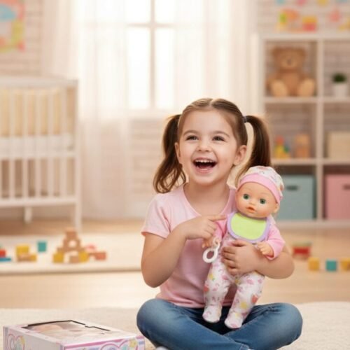 LUNABEBE Cute Baby Doll in Flamingo Jumpsuit