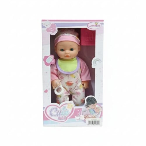 LUNABEBE Cute Baby Doll in Flamingo Jumpsuit