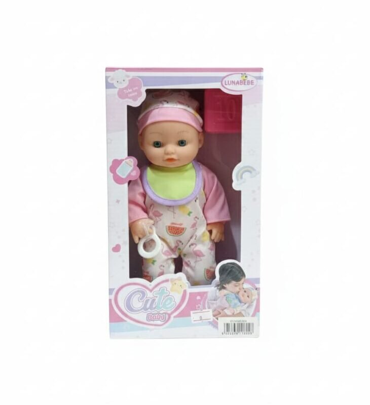 LUNABEBE Cute Baby Doll in Flamingo Jumpsuit