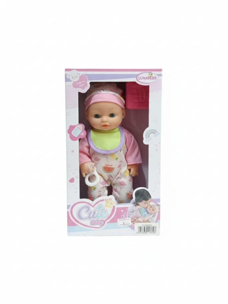 LUNABEBE Cute Baby Doll in Flamingo Jumpsuit