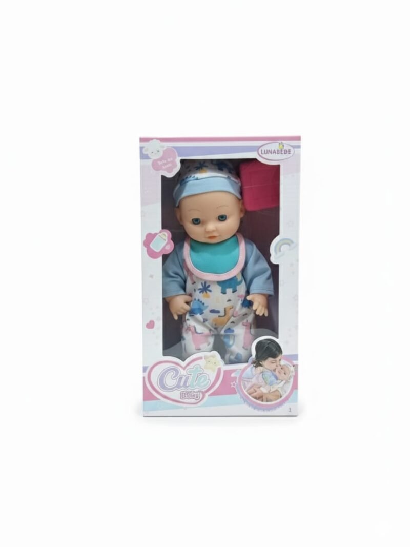 LUNABEBE Cute Baby Doll in Playful Blue Jumpsuit