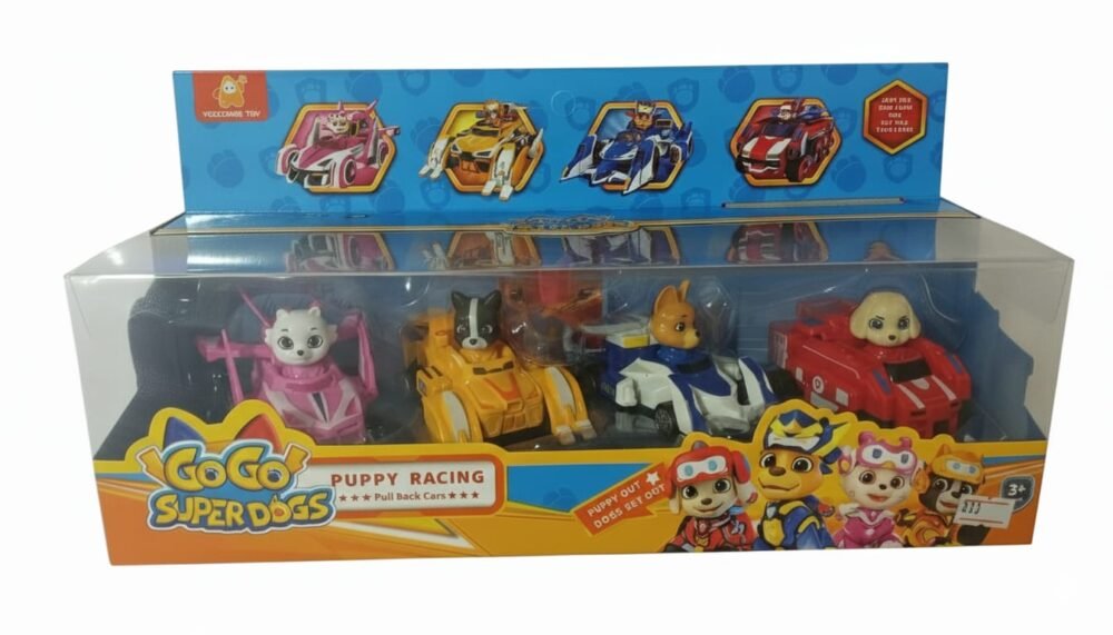Super Dogs Puppy Racing—4-Car Set