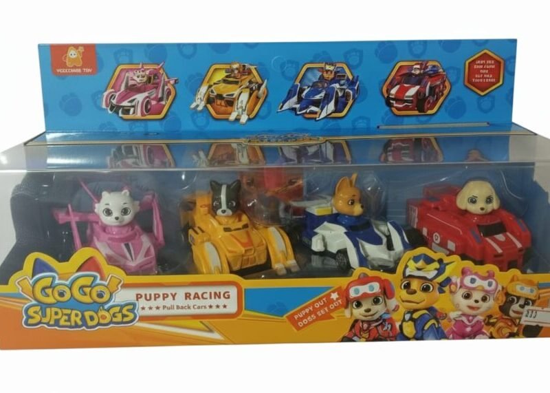 Super Dogs Puppy Racing—4-Car Set