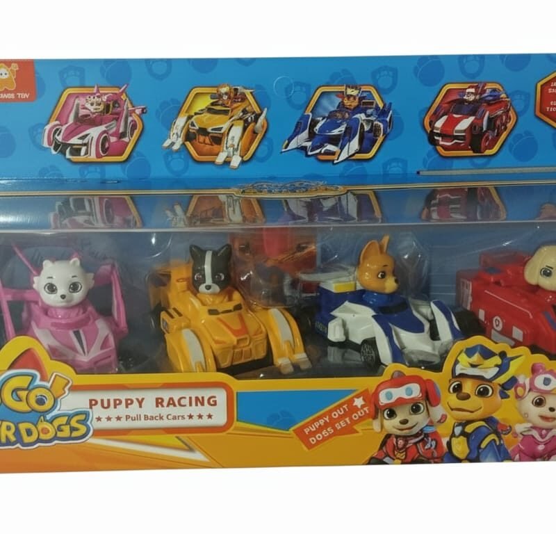 Super Dogs Puppy Racing—4-Car Set