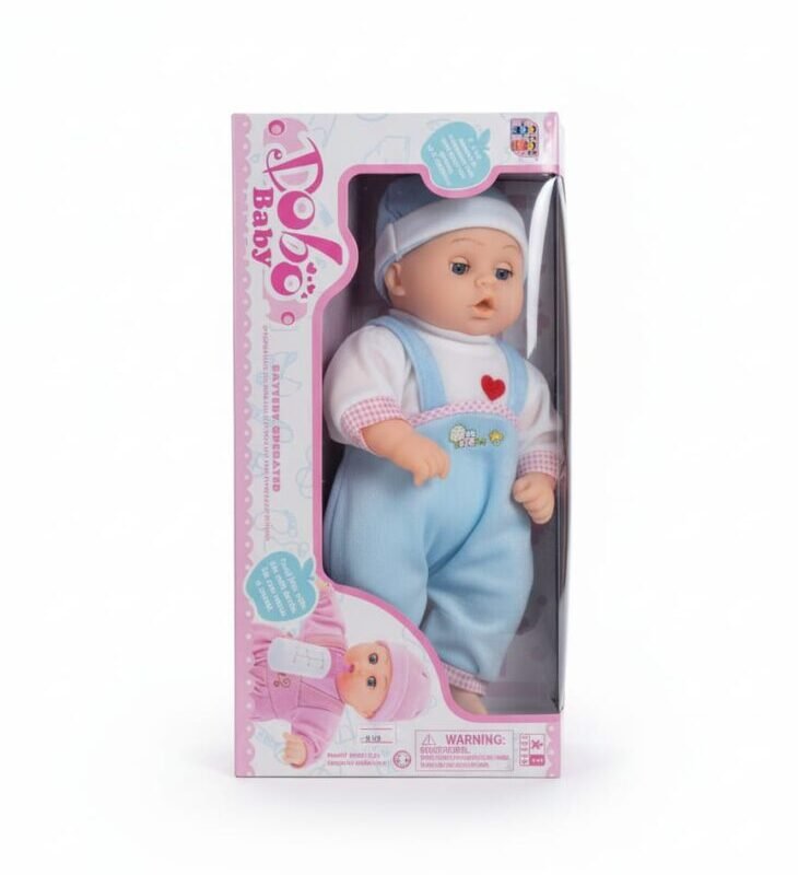 Dobo Baby Interactive Talking Doll in Blue Overalls