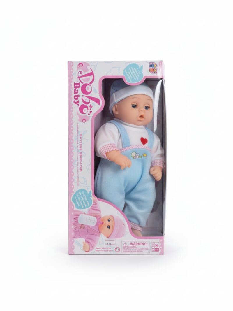 Dobo Baby Interactive Talking Doll in Blue Overalls