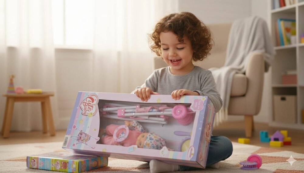 Cute Baby" Doll & Folding Stroller Play Set