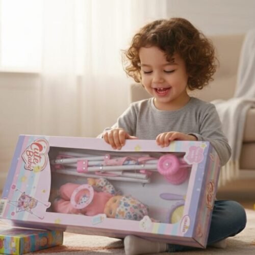 Cute Baby" Doll & Folding Stroller Play Set