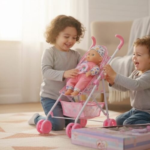 Cute Baby" Doll & Folding Stroller Play Set
