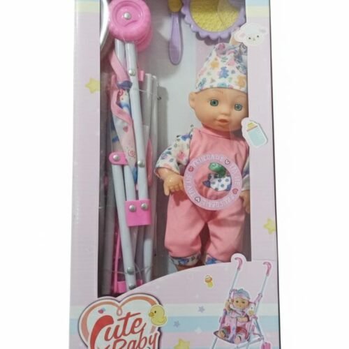 Cute Baby" Doll & Folding Stroller Play Set
