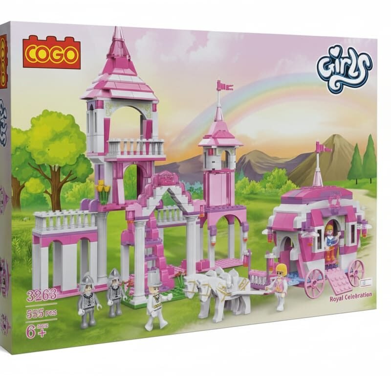 COGO Girls Princess Castle Building Blocks Set (555 Pcs)