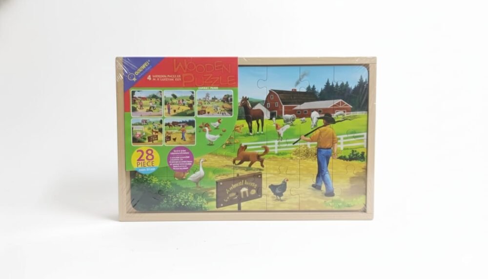 WhatsApp Image 2025-11-23 at 11.13.00 AM QIGAIWEI Wooden Puzzle Set: 4-in-1 Animal Farm Fun (28 Pieces)