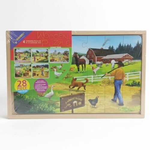 WhatsApp Image 2025-11-23 at 11.13.00 AM QIGAIWEI Wooden Puzzle Set: 4-in-1 Animal Farm Fun (28 Pieces)