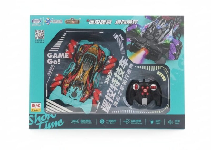 The 2.4G Remote Control Stunt Car with Colorful Spray and 360° Rotation