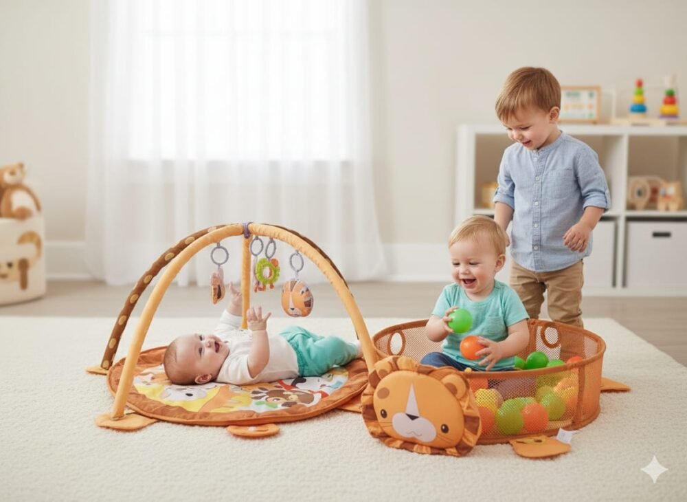 WhatsApp Image 2025-11-30 at 12.21.23 PM (1) 3-in-1 Lion Activity Gym & Ball Pit