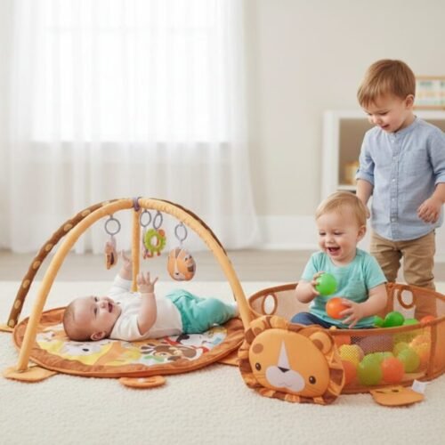 WhatsApp Image 2025-11-30 at 12.21.23 PM (1) 3-in-1 Lion Activity Gym & Ball Pit