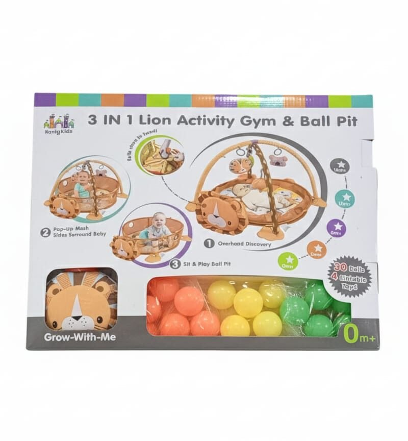 WhatsApp Image 2025-11-30 at 12.21.23 PM 3-in-1 Lion Activity Gym & Ball Pit
