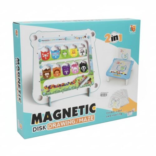 2 in 1 Magnetic Disk Drawing/Maze & Puzzle Board