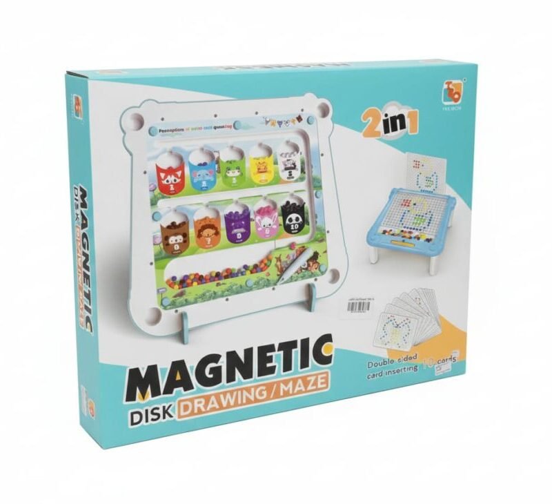 2 in 1 Magnetic Disk Drawing/Maze & Puzzle Board