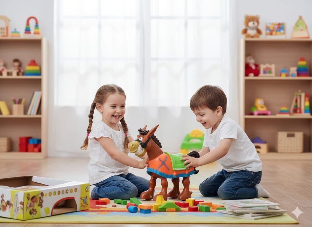 Animal World Cartoon Electric Horse Toy