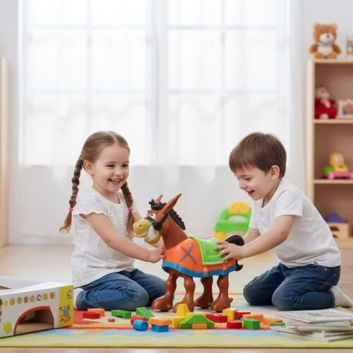 Animal World Cartoon Electric Horse Toy