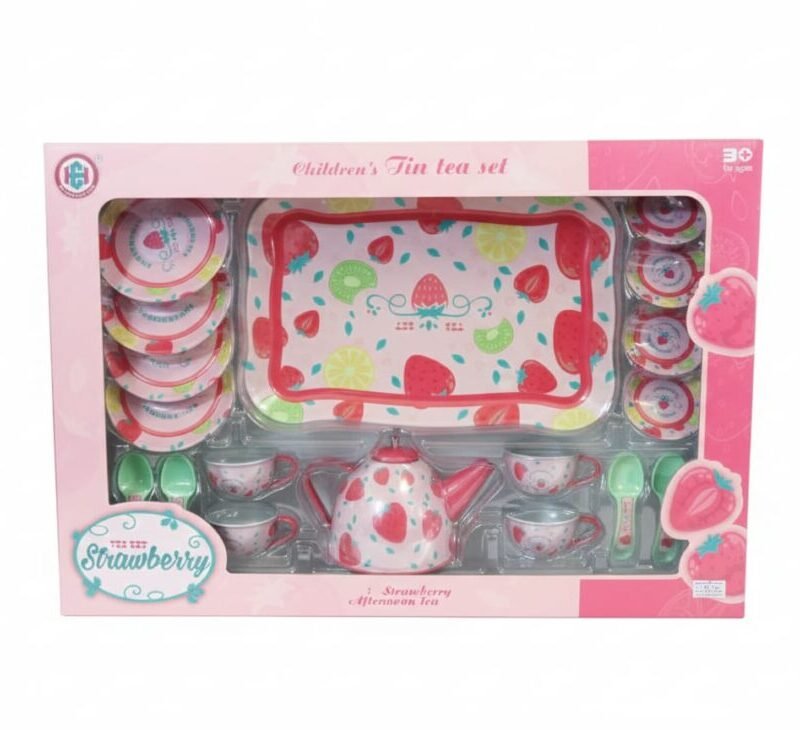 Delightful Strawberry Children's Tin Tea Set