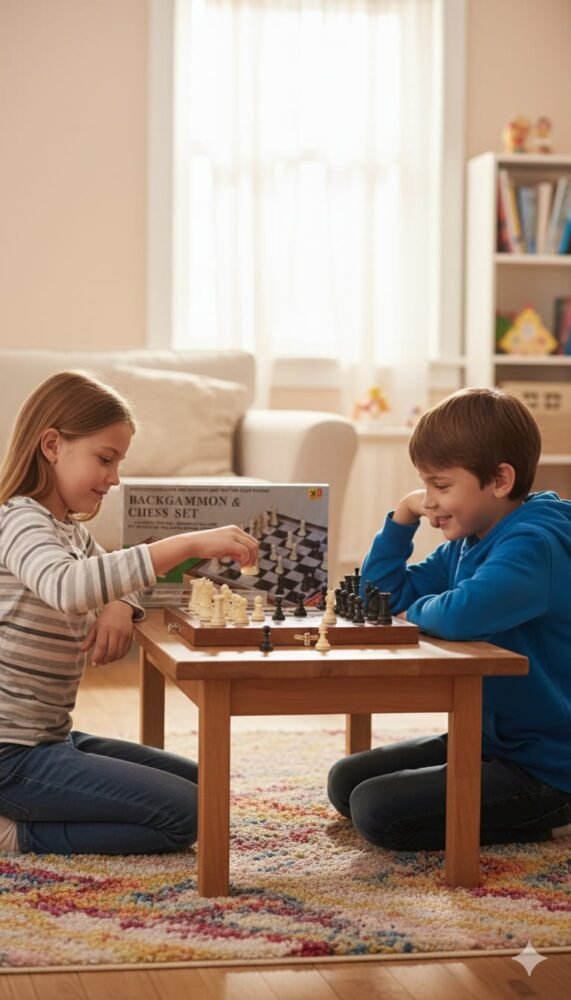 Classic Strategy Fun: Chess & Backgammon Set