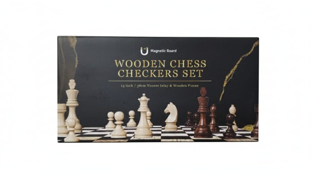 Magnetic Wooden Chess & Checkers Set