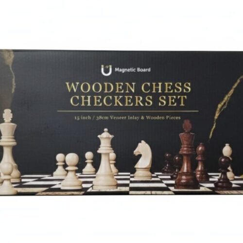Magnetic Wooden Chess & Checkers Set