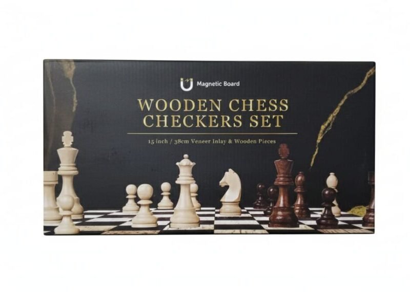 Magnetic Wooden Chess & Checkers Set