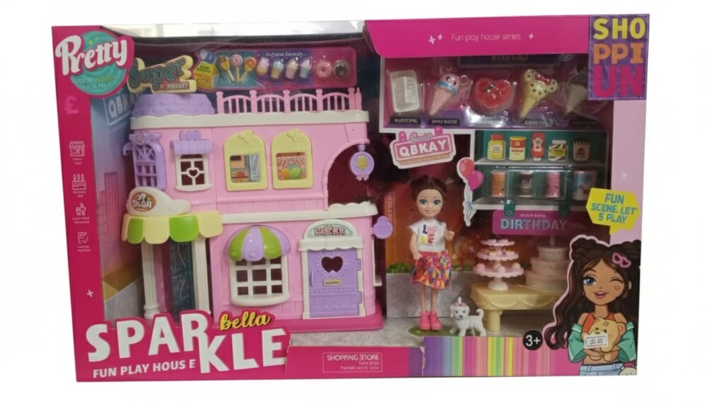 Bella Fun Play House and Shopping Store Playset