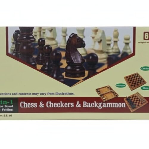3-in-1 Classic Game Collection: Chess, Checkers & Backgammon