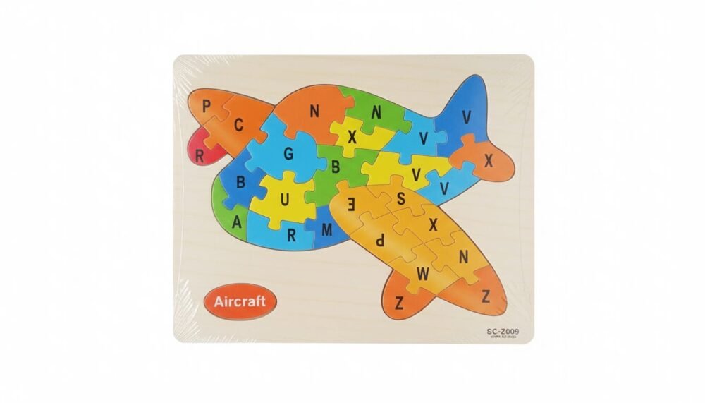 Wooden Alphabet Aircraft Puzzle