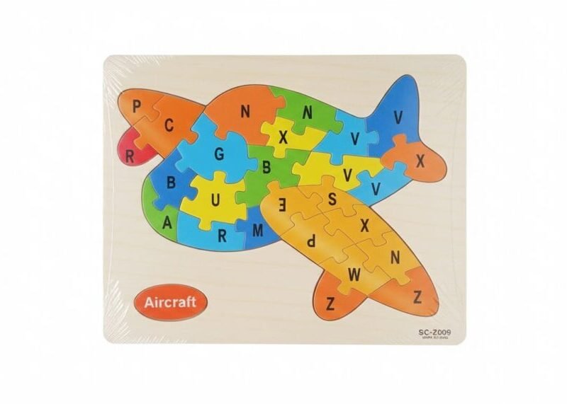 Wooden Alphabet Aircraft Puzzle