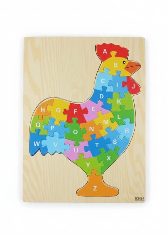 Wooden Rooster Alphabet Puzzle