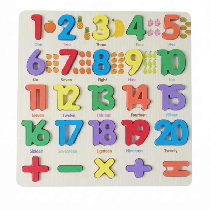 Wooden Number Puzzle & Counting Learning Board
