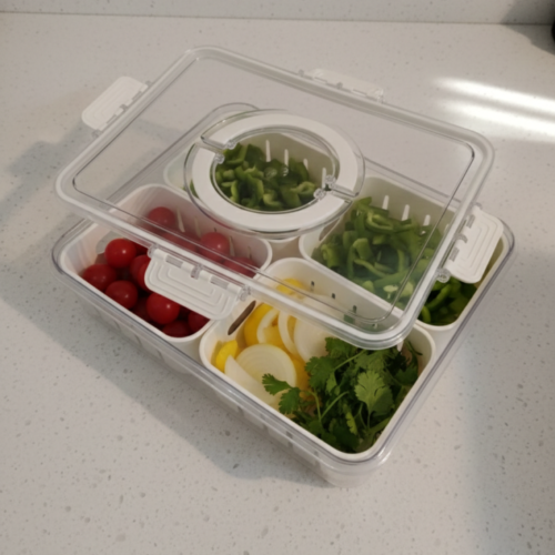 علبة منظمه مع مصفاة للبراد