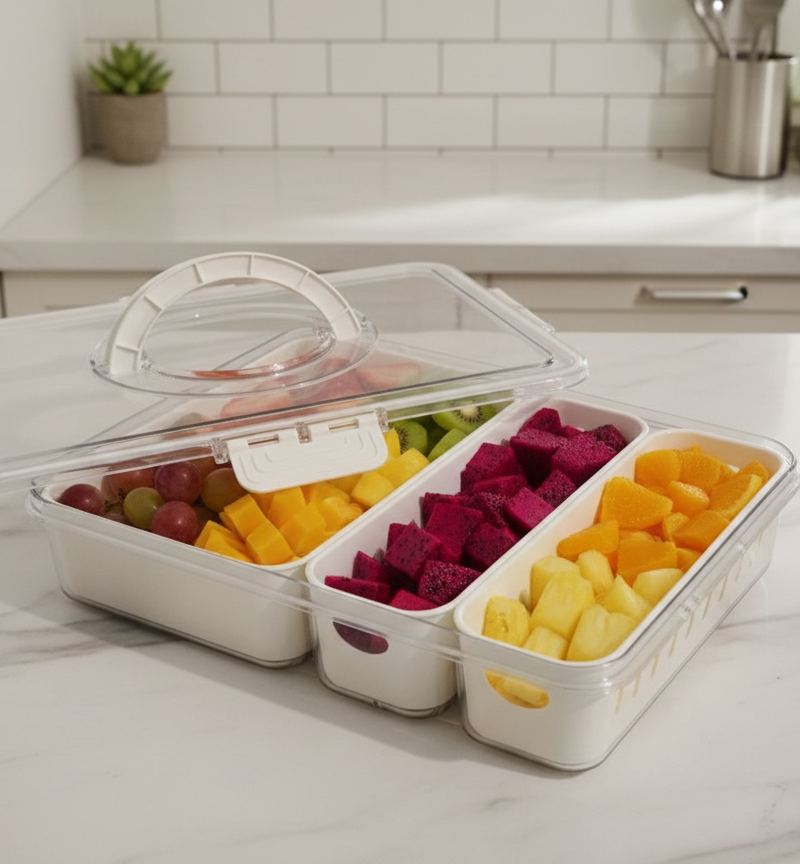 1769596616532 علبة منظمه مع مصفاة للبراد