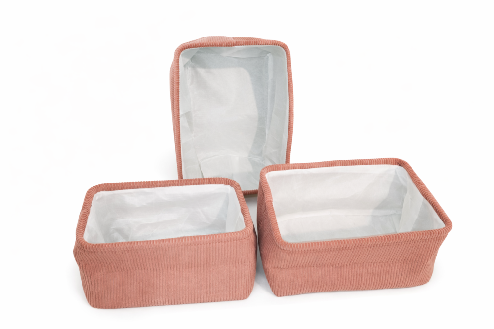 سلال تخزين قماشية مجموعة من 3 قطع