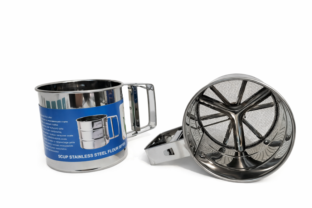 5Cup Stainless Steel Flour Sifter - منخل للطحين مع ضغط يدوي