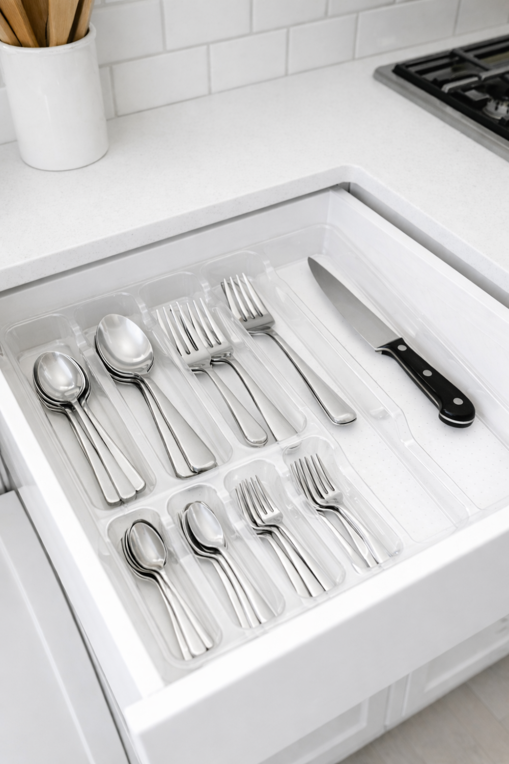 منظم أدراج بلاستيك شفاف متعدد الأقسام