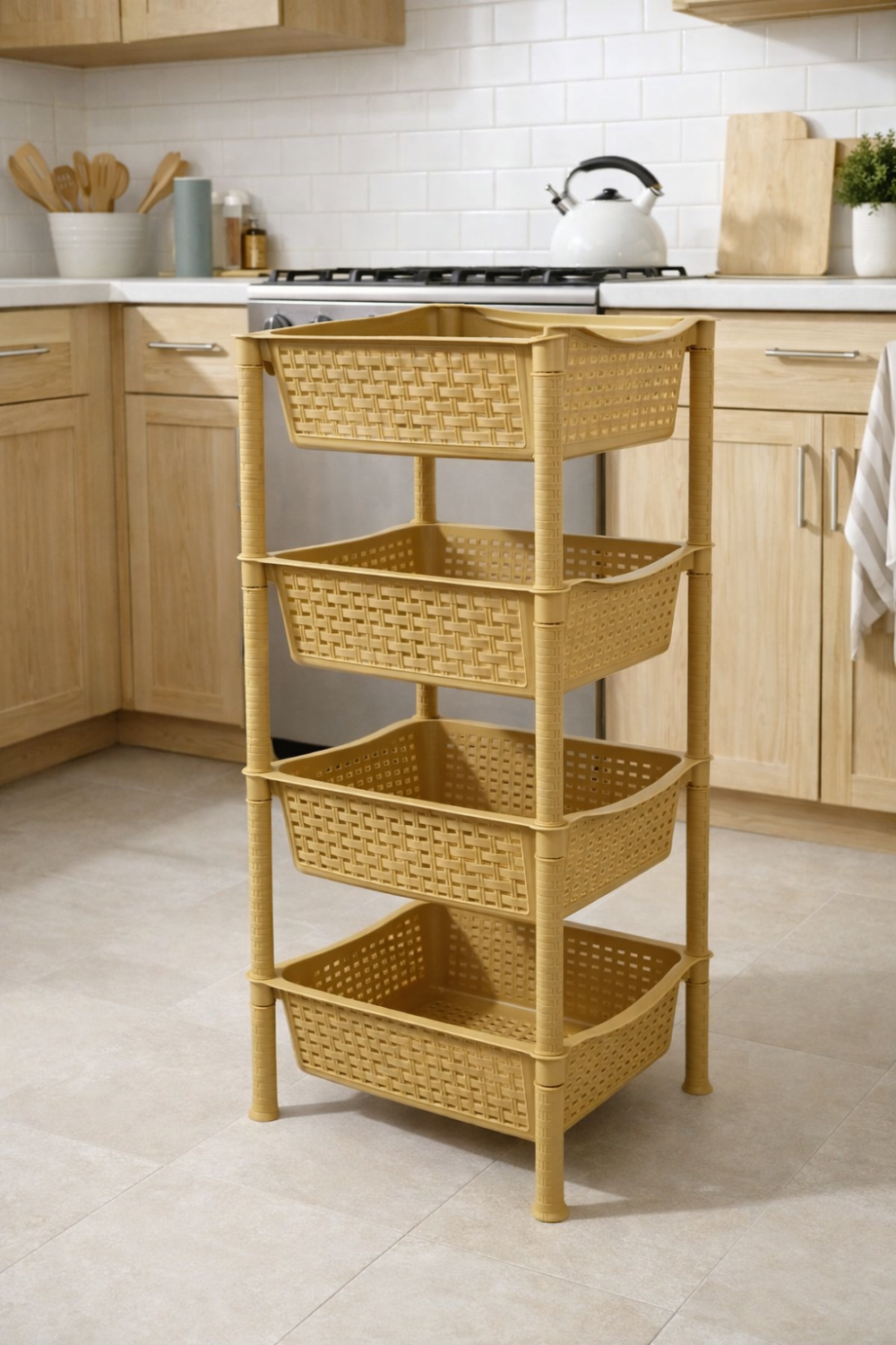 سلة خضار مستطيله 4 طوابق