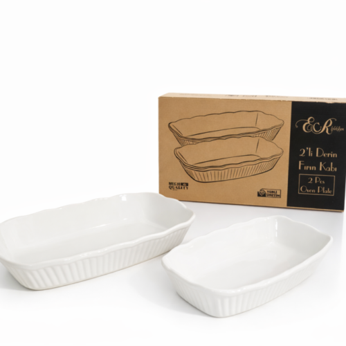 2 Pcs Oven Plate - طقم أواني فرن سيراميك